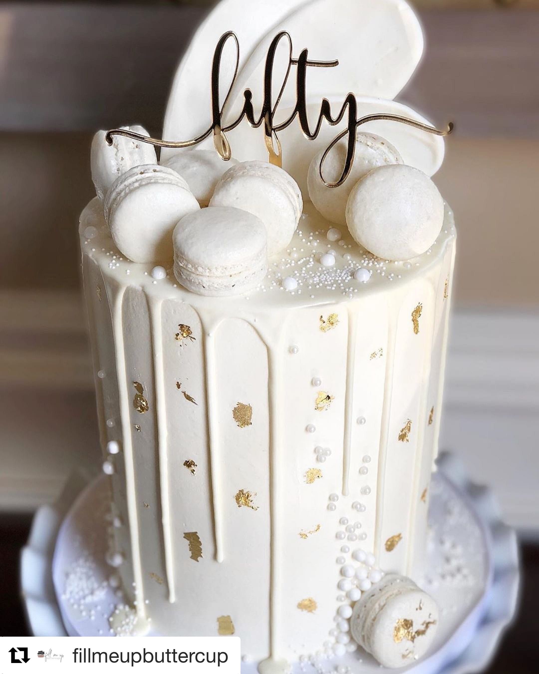 Topper: Gold Mirror Acrylic
Cake: Fill Me Up Buttercup
